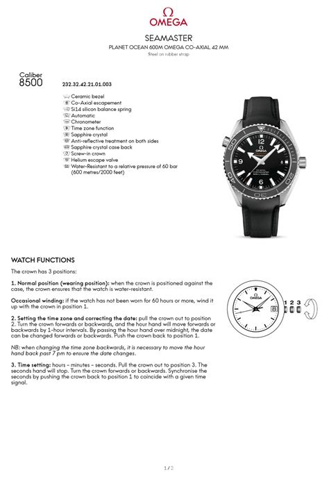 omega seamaster manual|Omega Seamaster user manual.